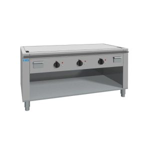 Plaque teppanyaki en AISI 430 électrique sur base avec 3 zones de cuisson - longueur 1200 mm