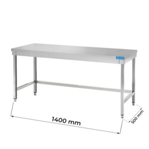 Table ouverte en acier inoxydable sans étagère sans dosseret L1400xP500xH850 mm - ligne basic