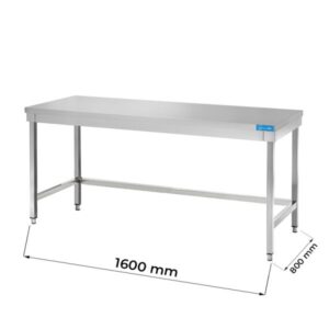 Table ouverte en acier inoxydable sans étagère sans dosseret L1600xP800xH850 mm - ligne basic