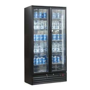 Vitrine réfrigérée pour boissons 477 L premium noire, température de 0°C à +10°C