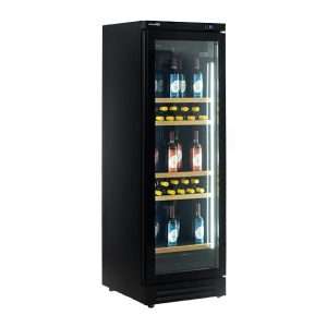 Cave à vin monotempérature/tritempérature à réfrigération ventilée pour 126 bouteilles - grilles en bois plastifiées